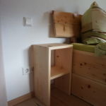 Zirbe, Zirbenholz, Bett, Nachtkästchen
